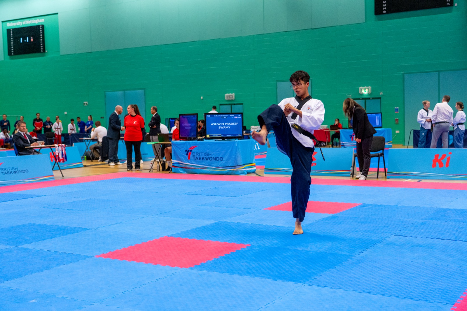Ashwin competing at the British Taekwondo Nationals